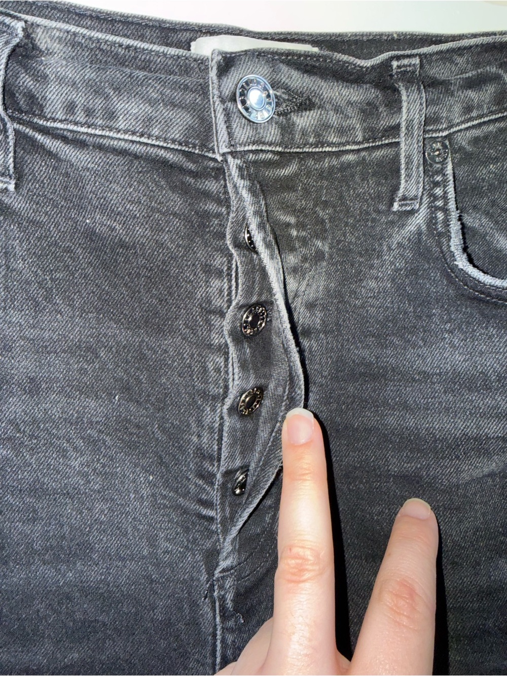 AGOLDE Riley High Rise Straight Jeans 28 Faded Black Grey - Picture 3 of 11